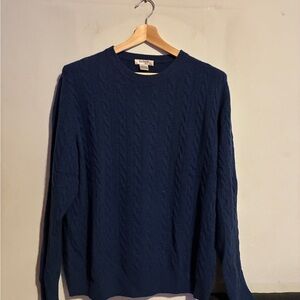 Byford Navy Cashmere Crewneck Sweater